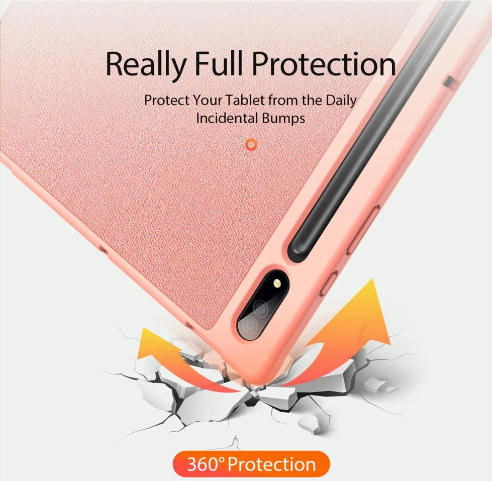 Dux Ducis Domo Samsung Galaxy Tab S10 Ultra Hoes Tri-Fold Book Case Roze afbeelding 3