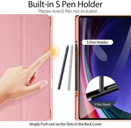 Dux Ducis Domo Samsung Galaxy Tab S10 Ultra Hoes Tri-Fold Book Case Roze afbeelding 4