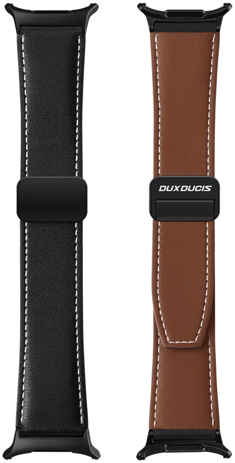 Dux Ducis YA - Samsung Galaxy Watch Ultra Bandje - Echt Leer - Zwart afbeelding 1