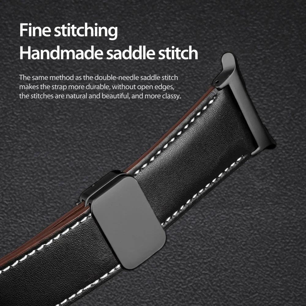 Dux Ducis YA - Samsung Galaxy Watch Ultra Bandje - Echt Leer - Zwart afbeelding 5