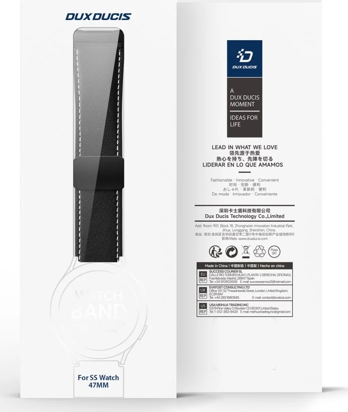Dux Ducis YA - Samsung Galaxy Watch Ultra Bandje - Echt Leer - Zwart afbeelding 12