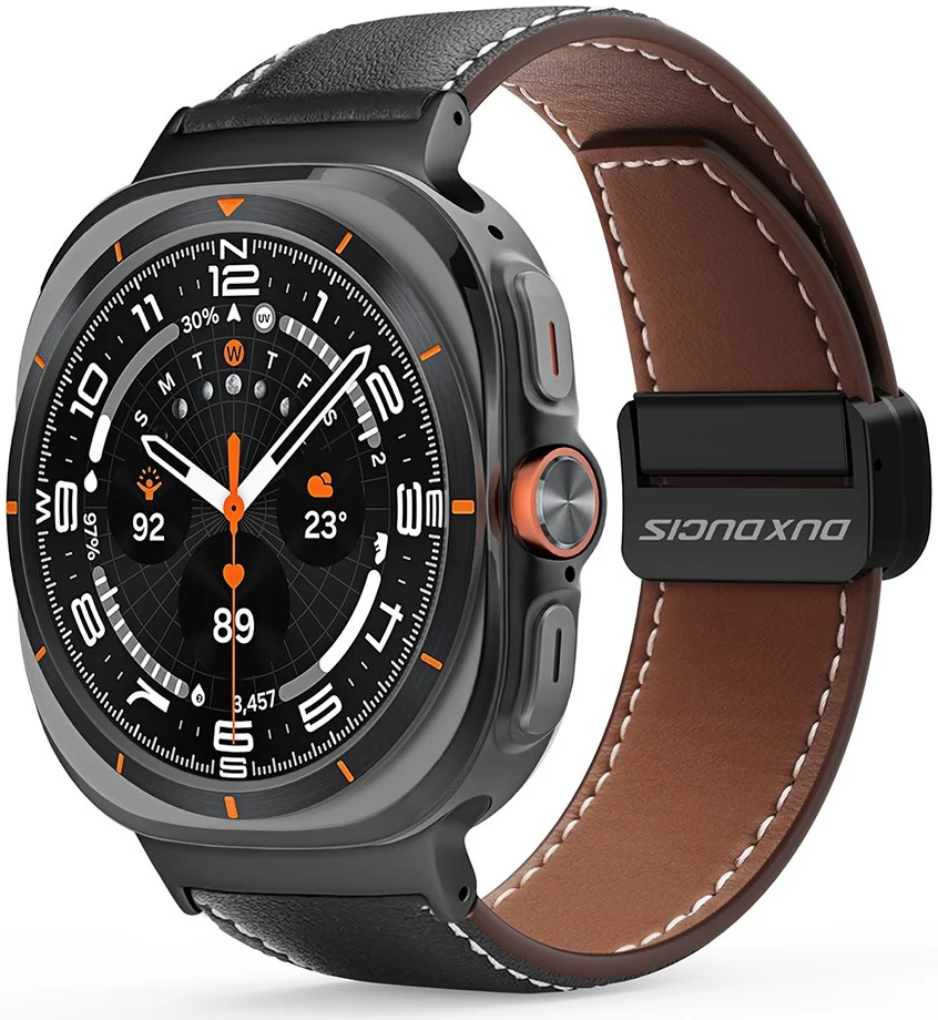 Dux Ducis YA - Samsung Galaxy Watch Ultra Bandje - Echt Leer - Zwart afbeelding 2