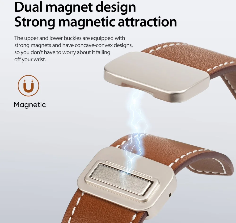 Dux Ducis YA - Samsung Galaxy Watch Ultra Bandje - Echt Leer - Bruin afbeelding 4