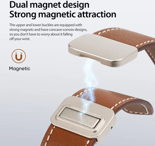 Dux Ducis YA - Samsung Galaxy Watch Ultra Bandje - Echt Leer - Bruin afbeelding 4