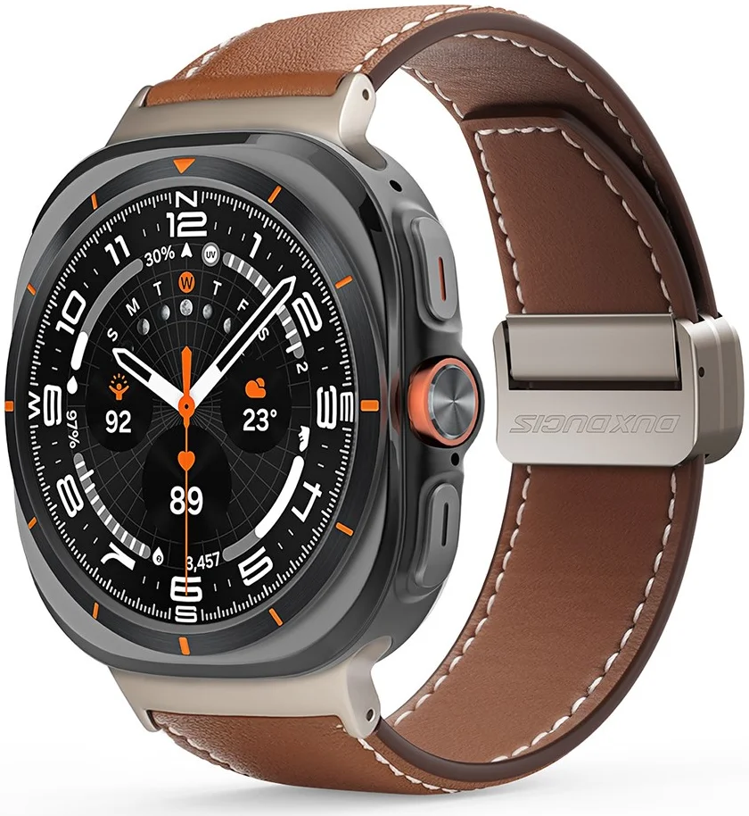 Dux Ducis YA - Samsung Galaxy Watch Ultra Bandje - Echt Leer - Bruin afbeelding 2