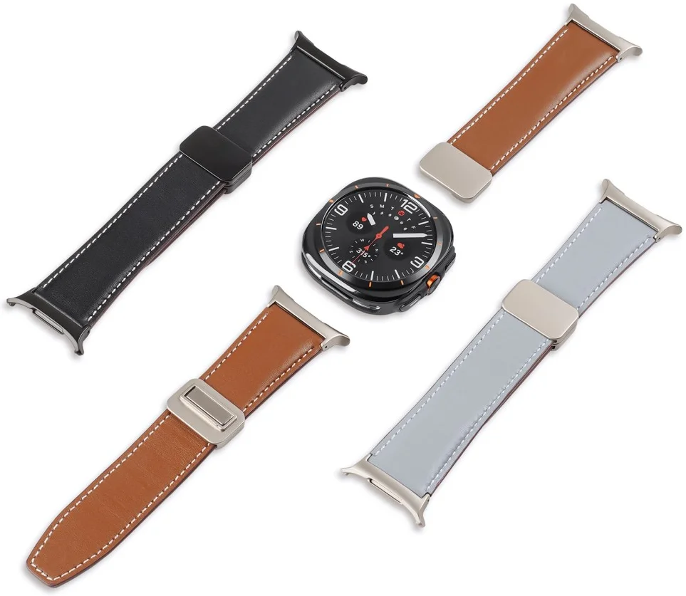 Dux Ducis YA - Samsung Galaxy Watch Ultra Bandje - Echt Leer - Bruin afbeelding 11