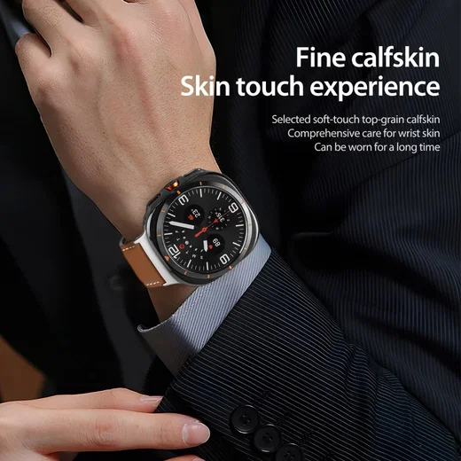 Dux Ducis YA - Samsung Galaxy Watch Ultra Bandje - Echt Leer - Bruin afbeelding 7