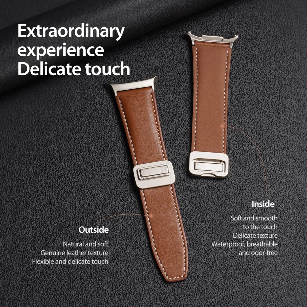 Dux Ducis YA - Samsung Galaxy Watch Ultra Bandje - Echt Leer - Bruin afbeelding 8