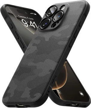 Ringke Onyx Apple iPhone 16 Pro Max Hoesje Flexibel TPU Back Cover Camo Zwart