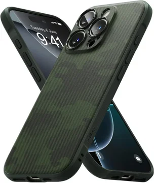 Ringke Onyx Apple iPhone 16 Pro Max Hoesje Flexibel TPU Back Cover Camo Groen