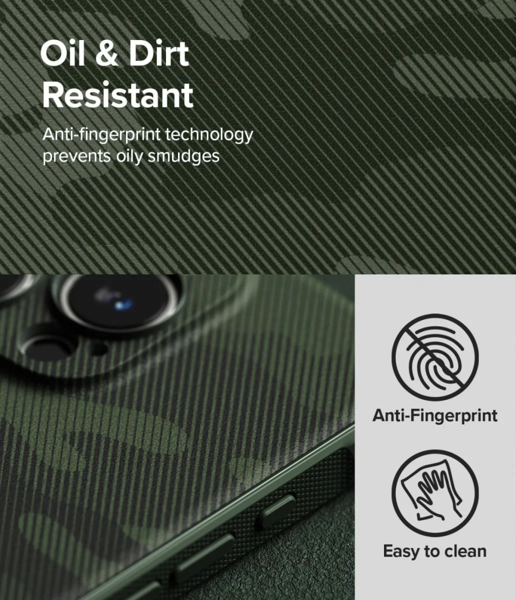 Ringke Onyx Apple iPhone 16 Pro Max Hoesje Flexibel TPU Back Cover Camo Groen afbeelding 6