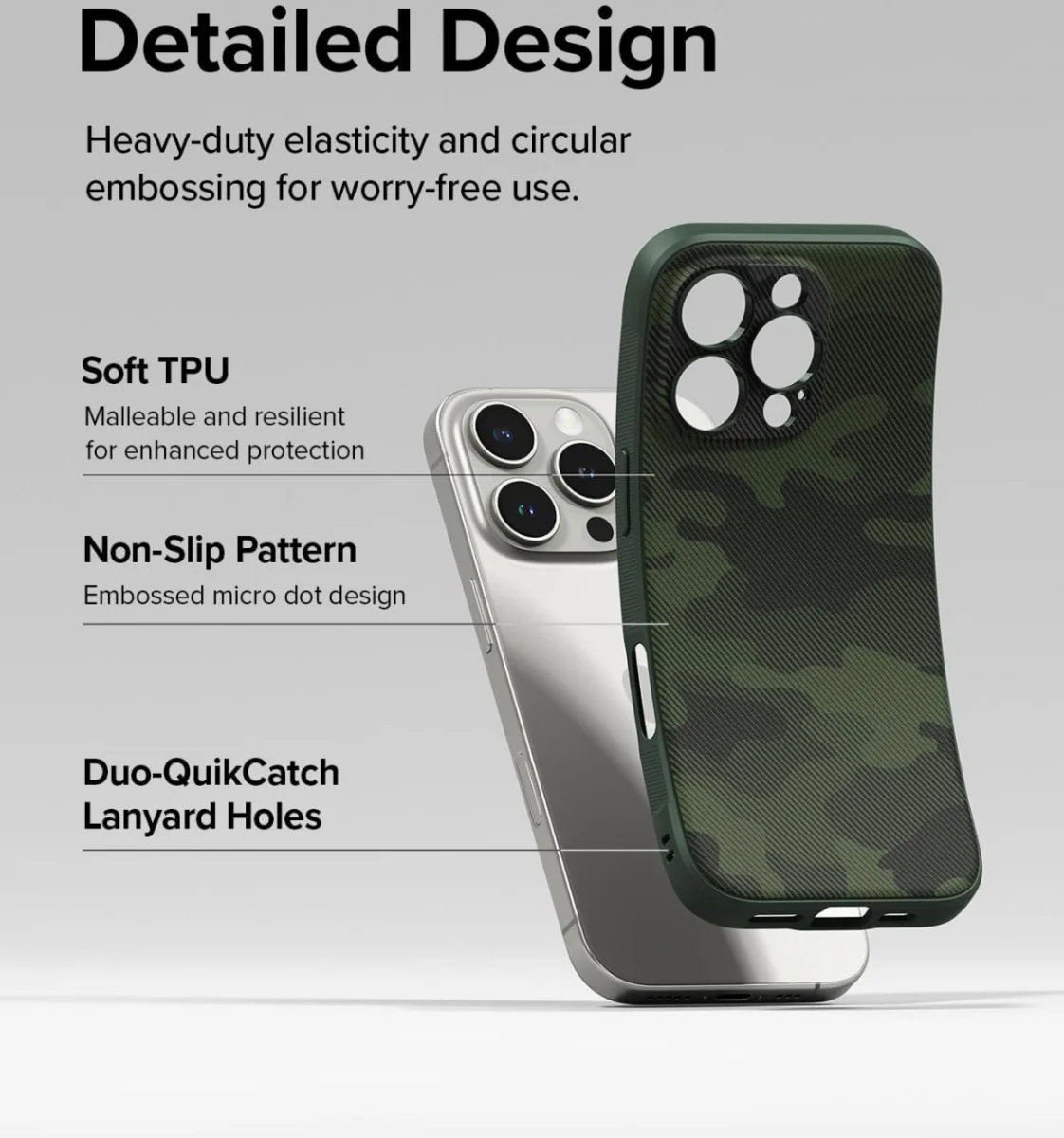Ringke Onyx Apple iPhone 16 Pro Max Hoesje Flexibel TPU Back Cover Camo Groen afbeelding 7