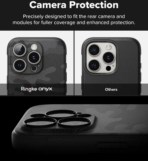 Ringke Onyx Magnetic Apple iPhone 16 Pro Max Hoesje MagSafe Camo Zwart afbeelding 10