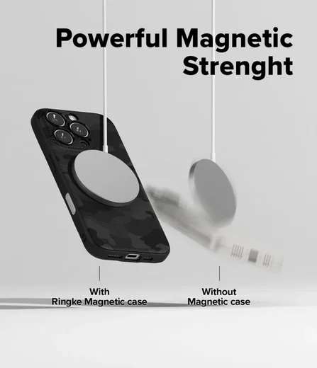 Ringke Onyx Magnetic Apple iPhone 16 Pro Max Hoesje MagSafe Camo Zwart afbeelding 5