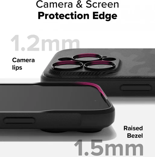 Ringke Onyx Magnetic Apple iPhone 16 Pro Max Hoesje MagSafe Camo Zwart afbeelding 8