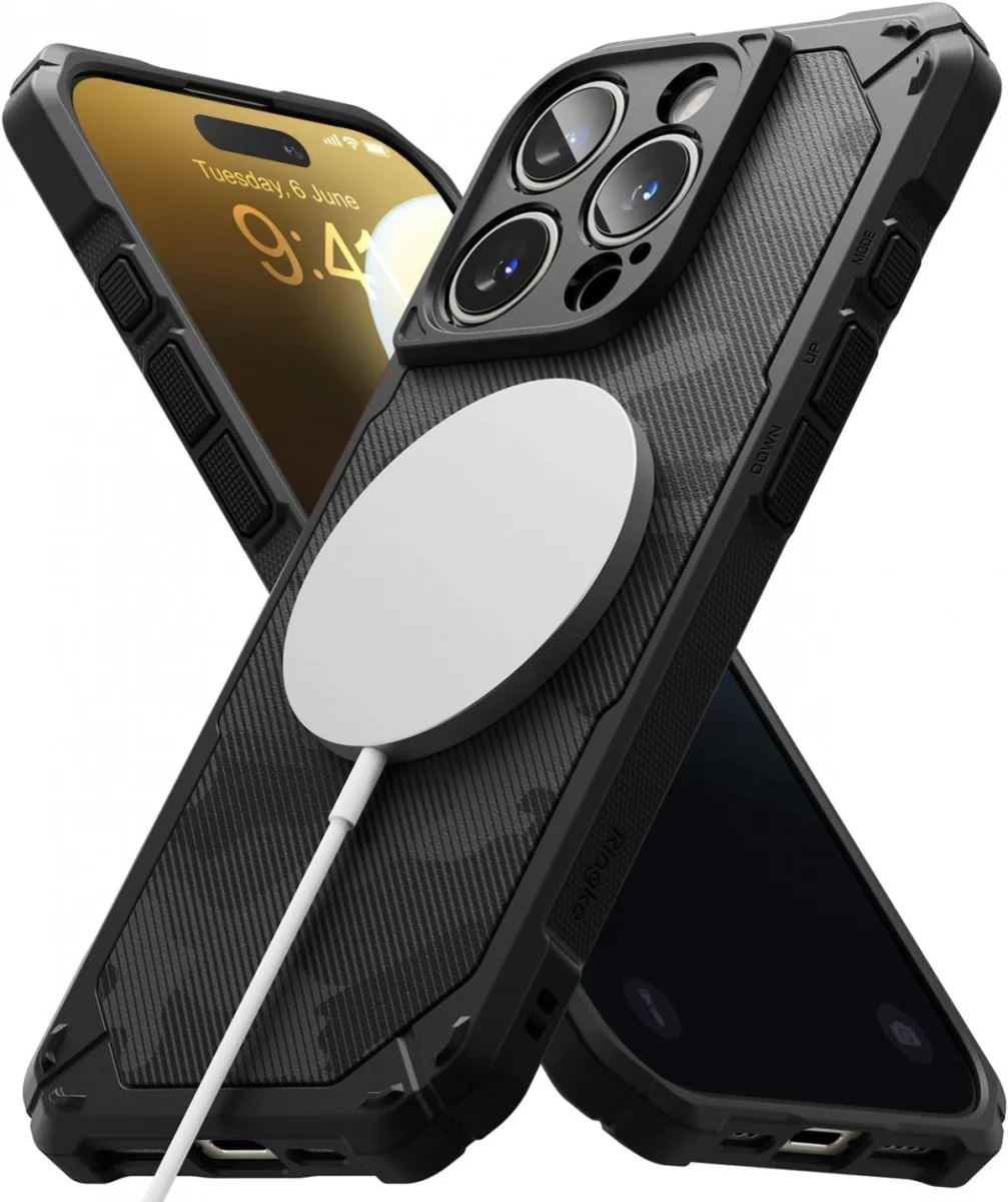 Ringke Rugged Gear Magnetic Apple iPhone 16 Pro Max Hoesje MagSafe Camo Zwart afbeelding 1