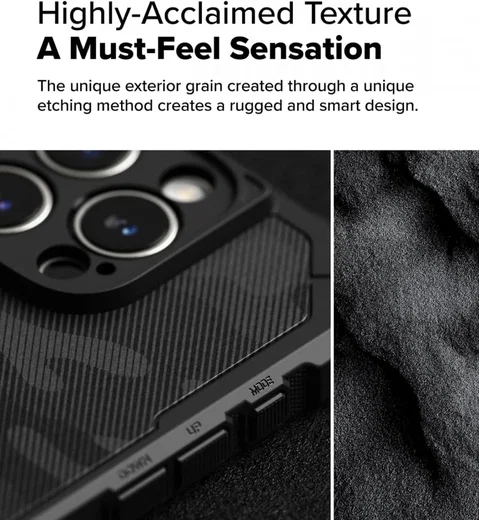 Ringke Rugged Gear Magnetic Apple iPhone 16 Pro Max Hoesje MagSafe Camo Zwart afbeelding 6