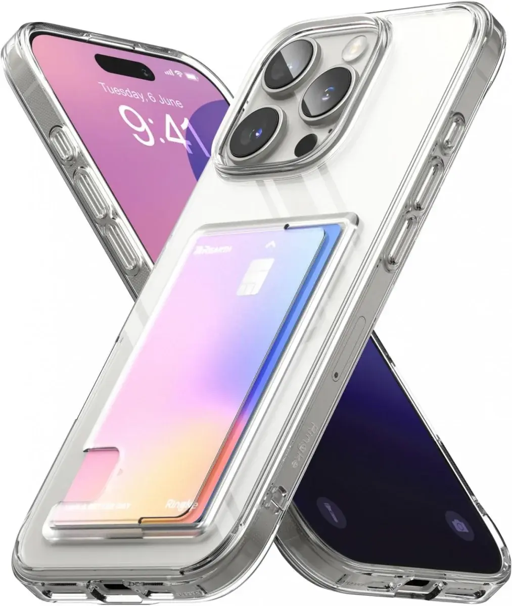 Ringke Fusion Card Apple iPhone 16 Pro Hoesje Kaarthouder Transparant afbeelding 1