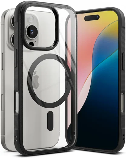 Ringke Fusion Bold Magnetic Apple iPhone 16 Pro Hoesje MagSafe Back Cover Zwart afbeelding 1