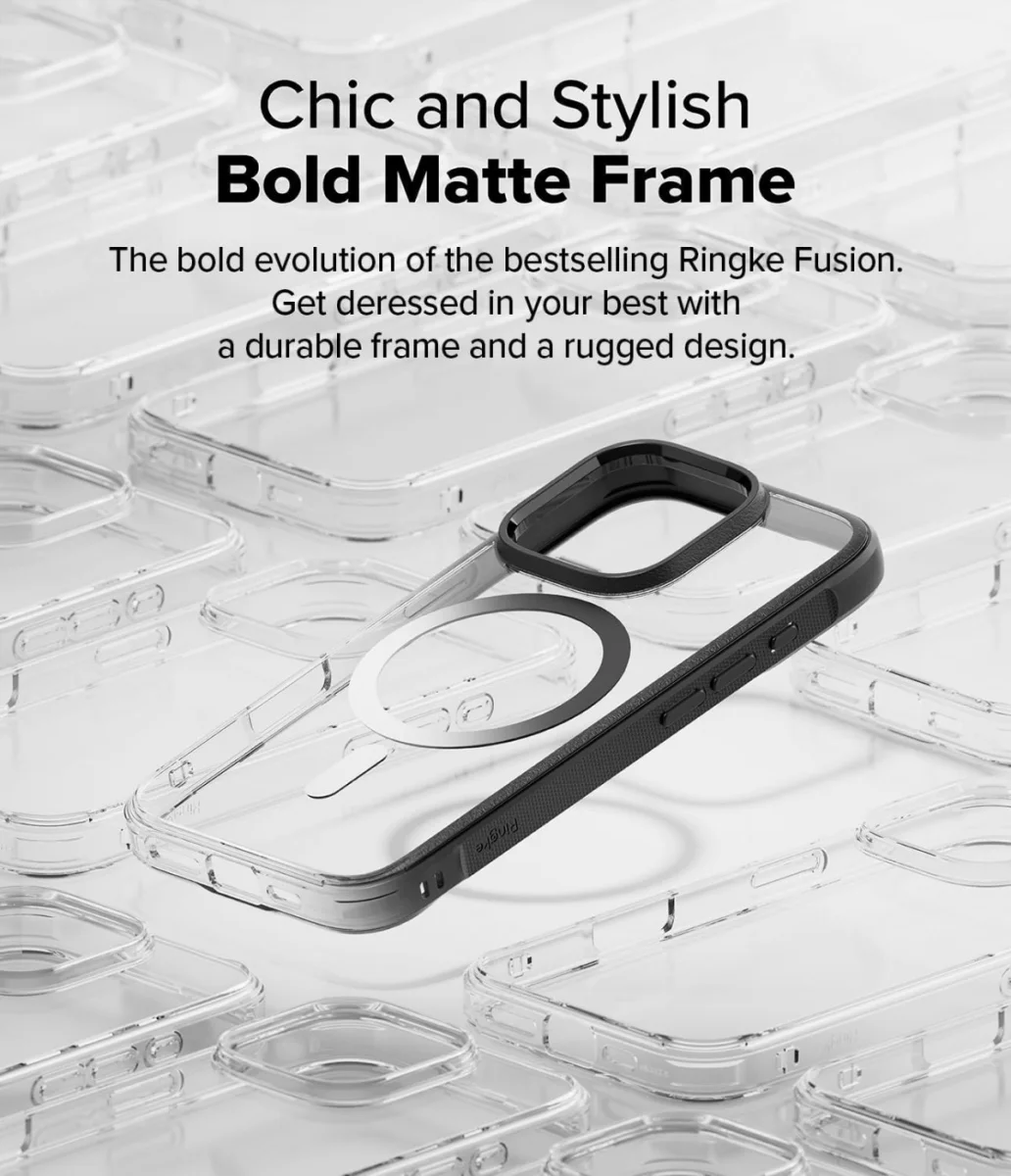 Ringke Fusion Bold Magnetic Apple iPhone 16 Pro Hoesje MagSafe Back Cover Zwart afbeelding 4