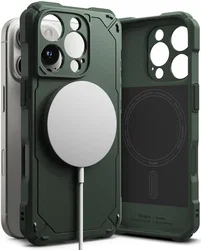 Ringke Rugged Gear Magnetic Apple iPhone 16 Pro Hoesje MagSafe Groen afbeelding