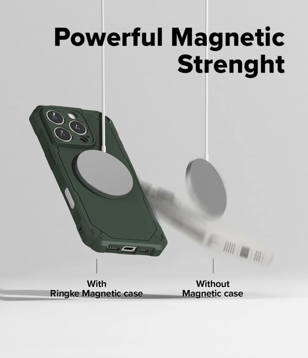 Ringke Rugged Gear Magnetic Apple iPhone 16 Pro Hoesje MagSafe Groen afbeelding 8
