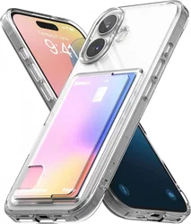 Ringke Fusion Card Apple iPhone 16 Plus Hoesje Kaarthouder Transparant afbeelding