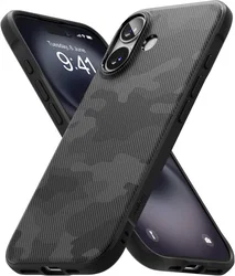 Ringke Onyx Apple iPhone 16 Plus Hoesje Flexibel TPU Back Cover Camo Zwart afbeelding