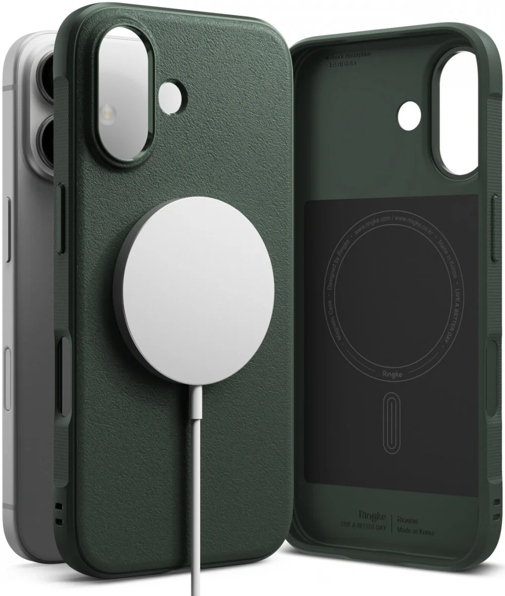 Ringke Onyx Magnetic iPhone 16 Plus Hoesje MagSafe Back Cover Groen afbeelding 1