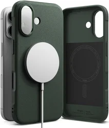 Ringke Onyx Magnetic iPhone 16 Plus Hoesje MagSafe Back Cover Groen afbeelding
