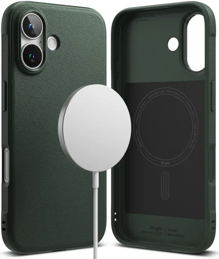 Ringke Onyx Magnetic iPhone 16 Plus Hoesje MagSafe Back Cover Groen afbeelding 11