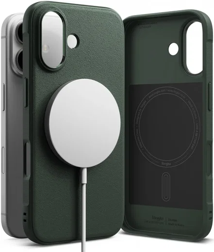 Ringke Onyx Magnetic iPhone 16 Hoesje MagSafe Back Cover Groen afbeelding 1
