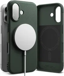 Ringke Onyx Magnetic iPhone 16 Hoesje MagSafe Back Cover Groen afbeelding