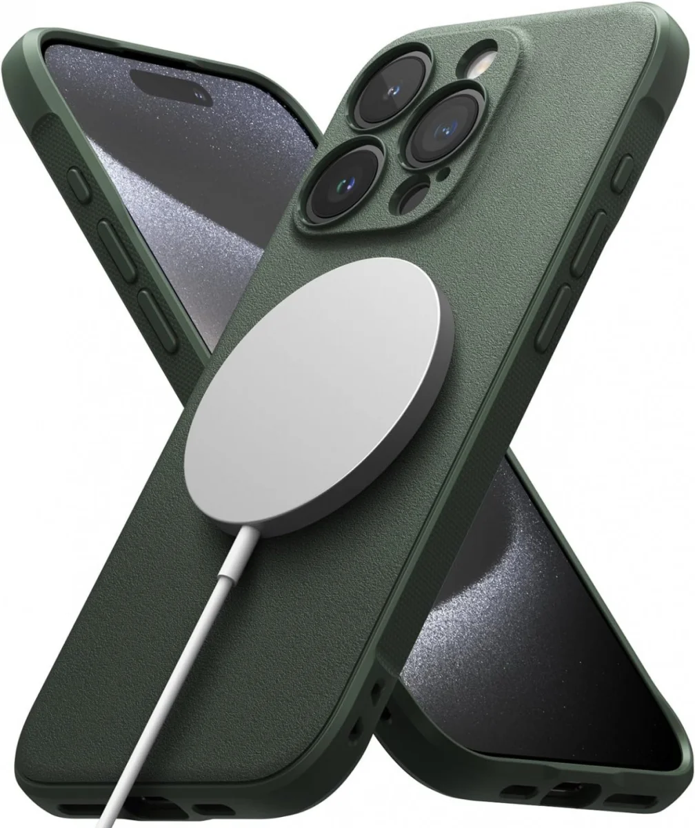 Ringke Onyx Magnetic iPhone 16 Hoesje MagSafe Back Cover Groen afbeelding 2