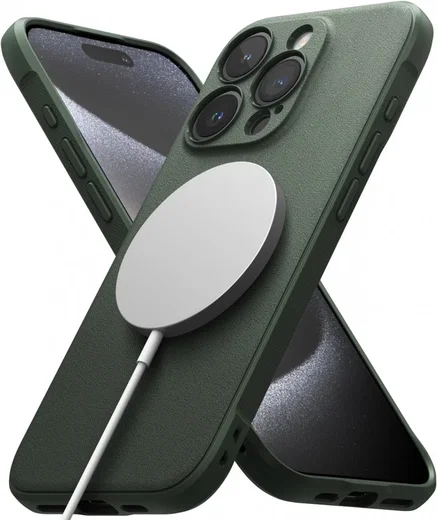 Ringke Onyx Magnetic iPhone 16 Hoesje MagSafe Back Cover Groen afbeelding 2
