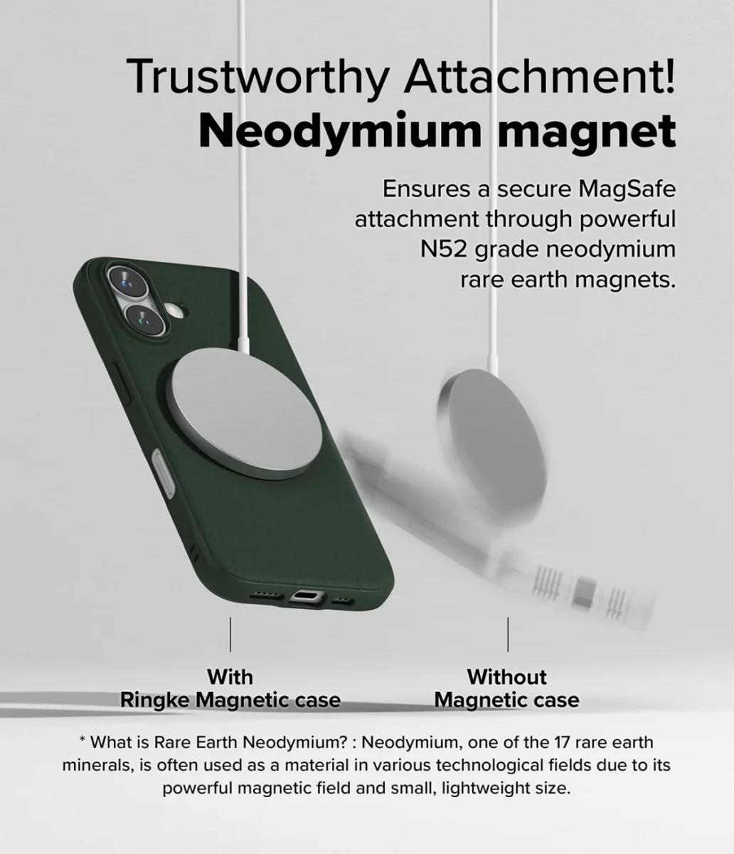 Ringke Onyx Magnetic iPhone 16 Hoesje MagSafe Back Cover Groen afbeelding 4