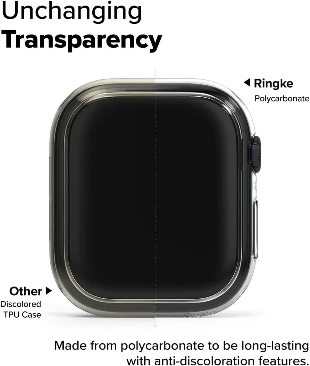 Ringke Slim - Apple Watch 11/10 42MM Hoesje - (2P) Transparant & Zwart afbeelding 6