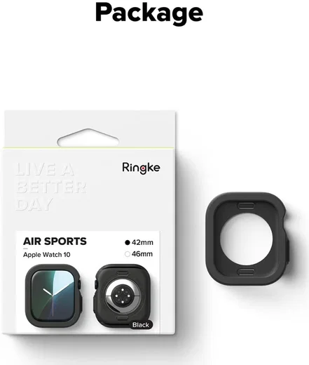 Ringke Air Sports - Apple Watch 11/10 42MM Hoesje - TPU Zwart afbeelding 11