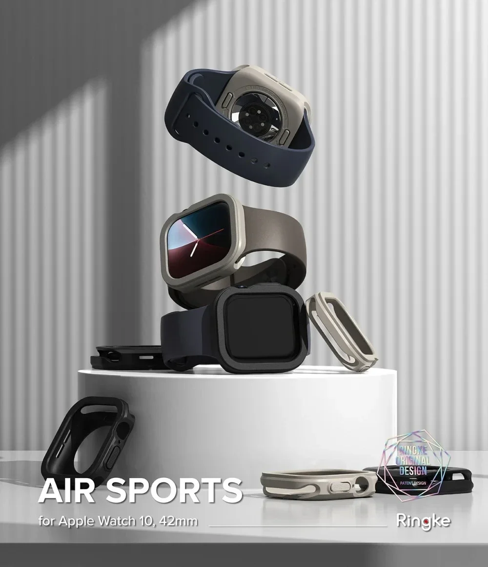 Ringke Air Sports - Apple Watch 11/10 42MM Hoesje - TPU Grijs afbeelding 2