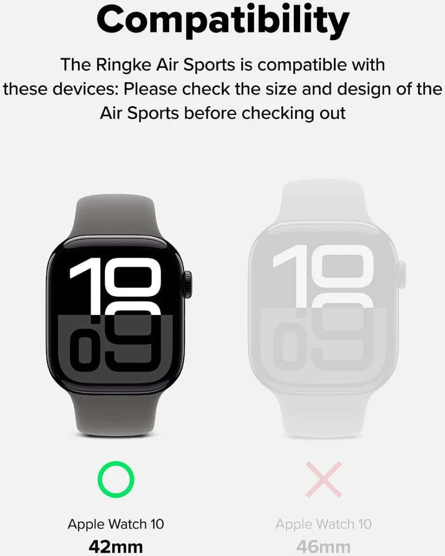 Ringke Air Sports - Apple Watch 11/10 42MM Hoesje - TPU Grijs afbeelding 3