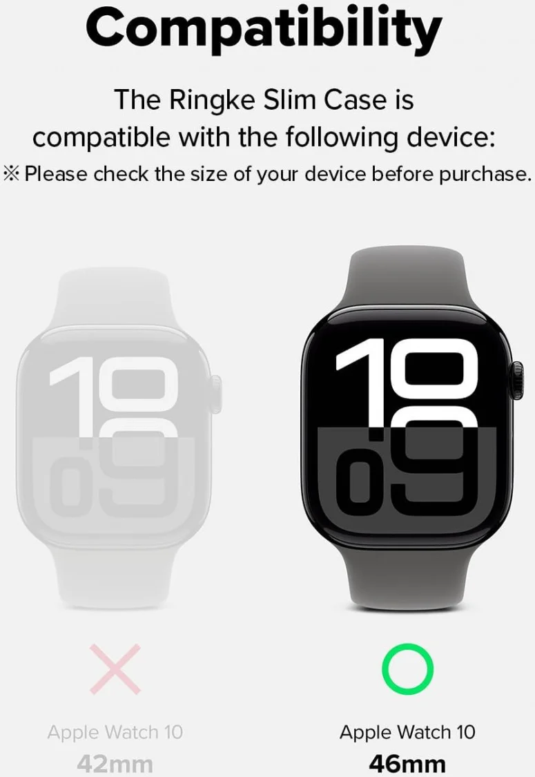 Ringke Slim - Apple Watch 11/10 46MM Hoesje - (2P) Transparant & Zwart afbeelding 3