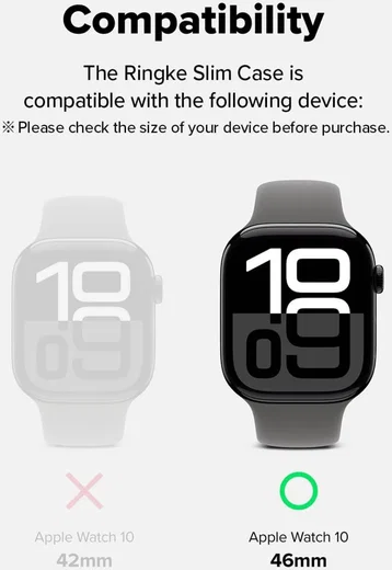 Ringke Slim - Apple Watch 11/10 46MM Hoesje - (2P) Transparant & Zwart afbeelding 3
