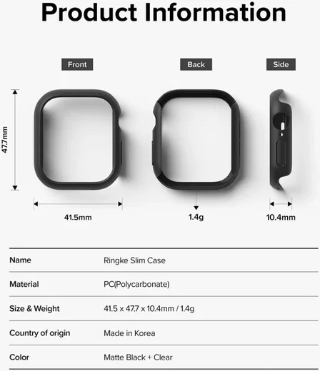 Ringke Slim - Apple Watch 11/10 46MM Hoesje - (2P) Transparant & Zwart afbeelding 10