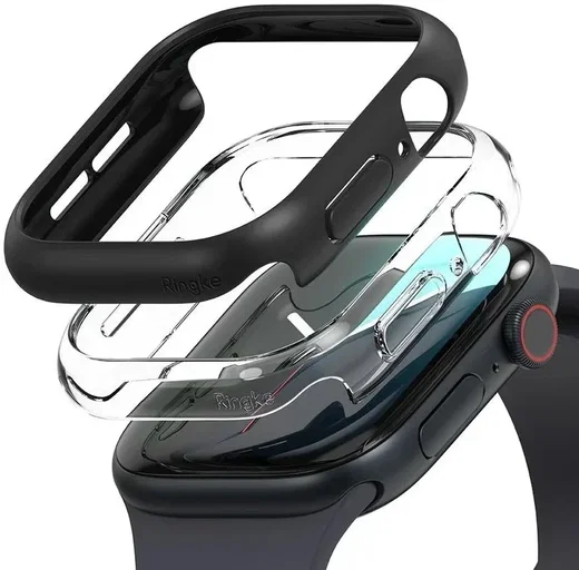 Ringke Slim - Apple Watch 11/10 46MM Hoesje - (2P) Transparant & Zwart afbeelding 2