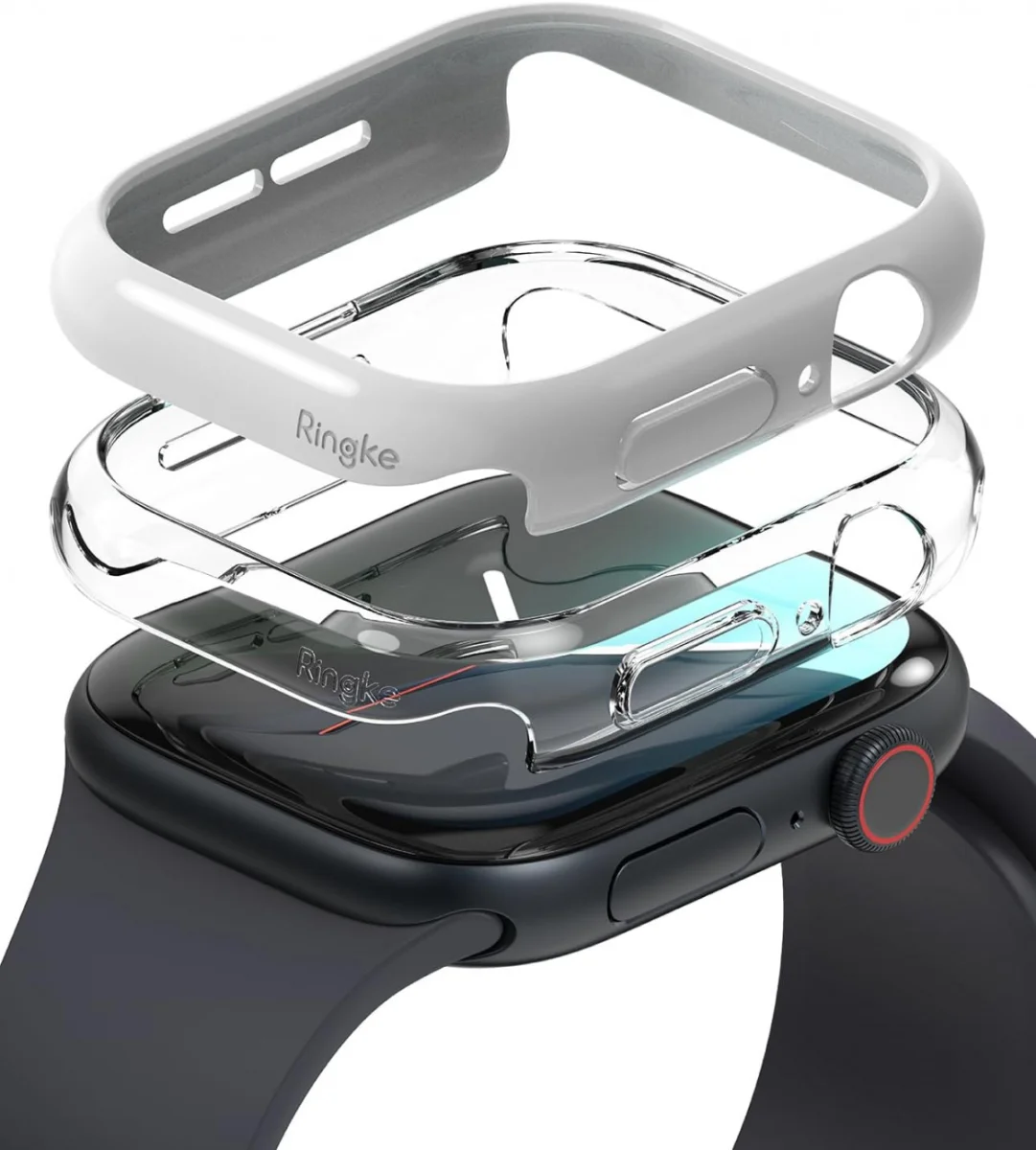 Ringke Slim - Apple Watch 11/10 46MM Hoesje - (2P) Transparant & Grijs afbeelding 1