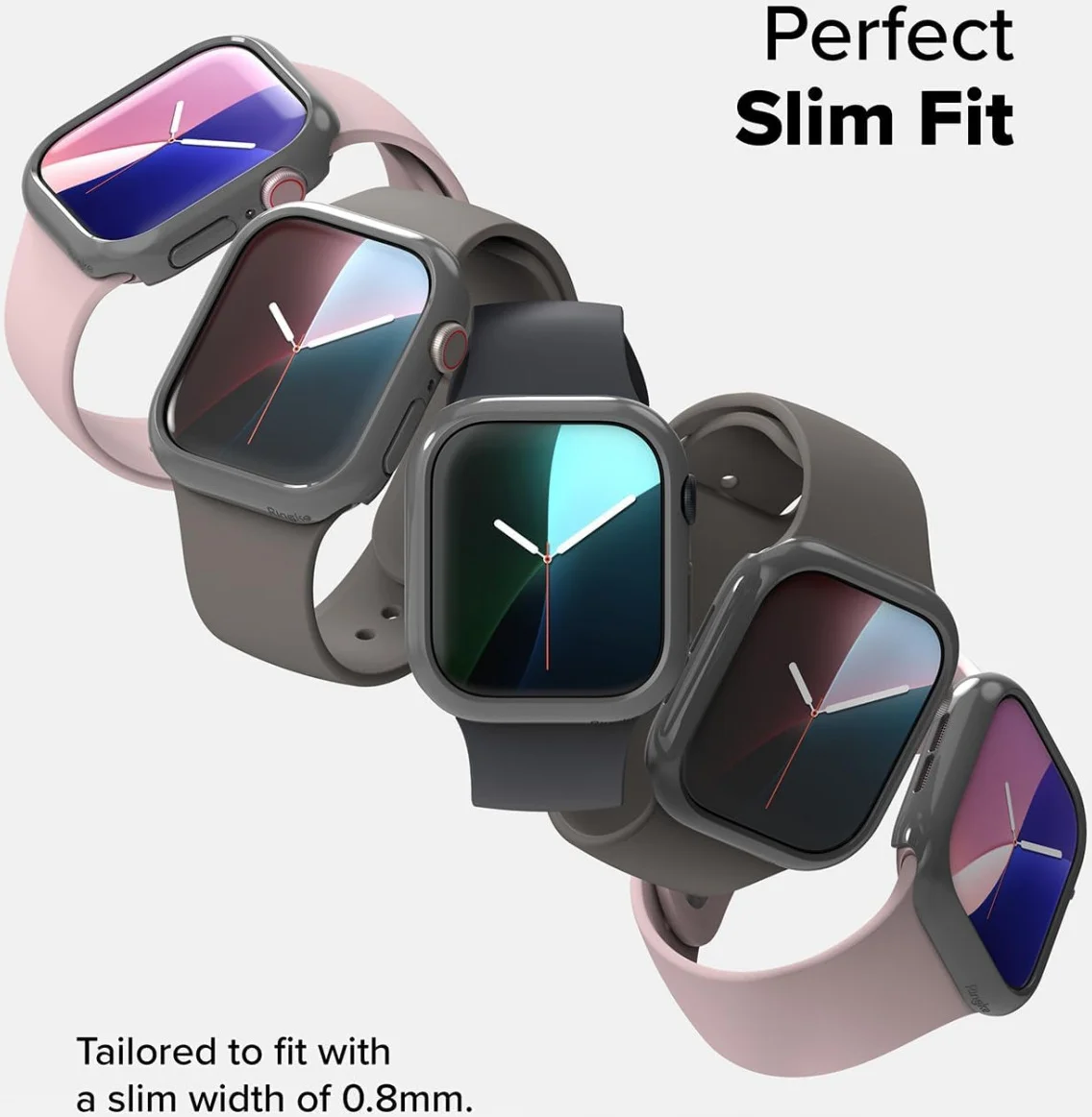 Ringke Slim - Apple Watch 11/10 46MM Hoesje - (2P) Transparant & Gray afbeelding 6