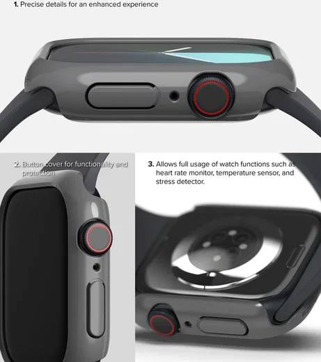 Ringke Slim - Apple Watch 11/10 46MM Hoesje - (2P) Transparant & Gray afbeelding 7