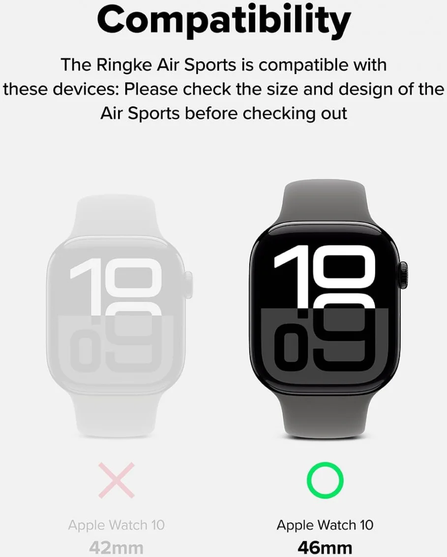 Ringke Air Sports Apple Watch 11/10 46MM Hoesje TPU Zwart afbeelding 9