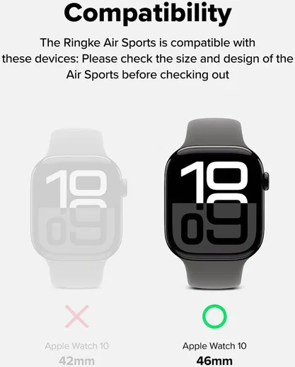 Ringke Air Sports Apple Watch 11/10 46MM Hoesje TPU Zwart afbeelding 9