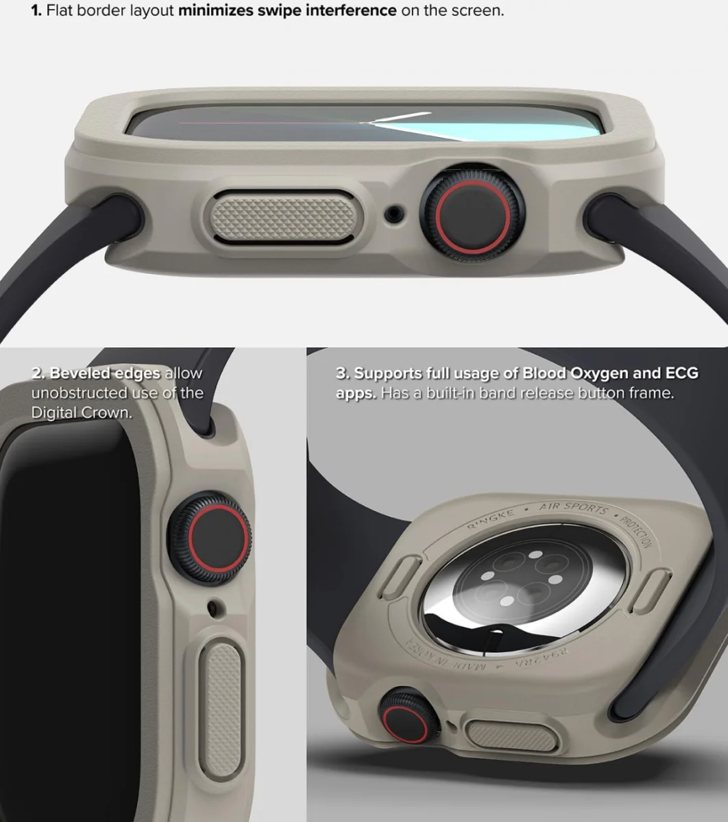 Ringke Air Sports Apple Watch 11/10 46MM Hoesje TPU Grijs afbeelding 6